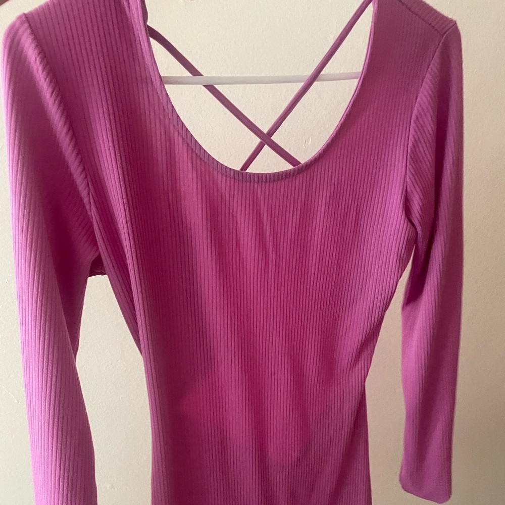 Pink dress open laces backed short